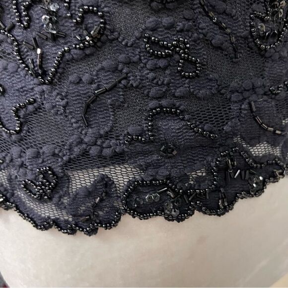 Chetta B beaded and sequined black top size 6 - Picture 3 of 5